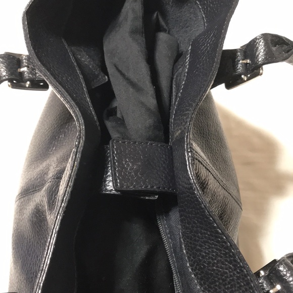 Brooks Brothers black pebble leather unlined satchel with...
